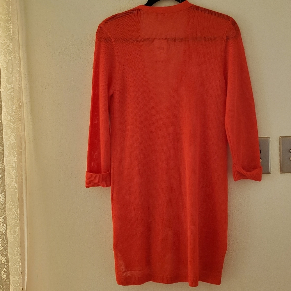J.Jill Linen blend v-neck cardigan- paprika - Picture 5 of 7
